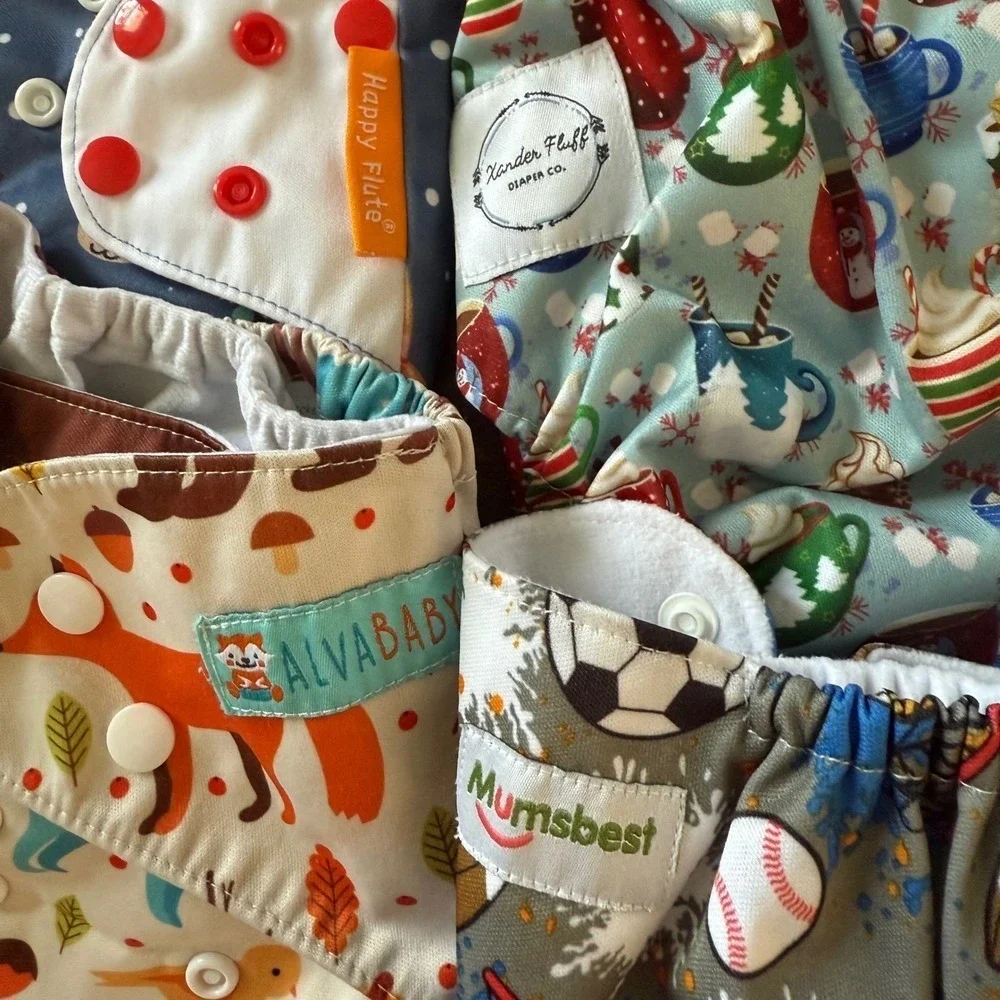 10 Cloth cotton all in one pocket Boy Yoda ALVA MUMSBEST SNAPPY GREENS